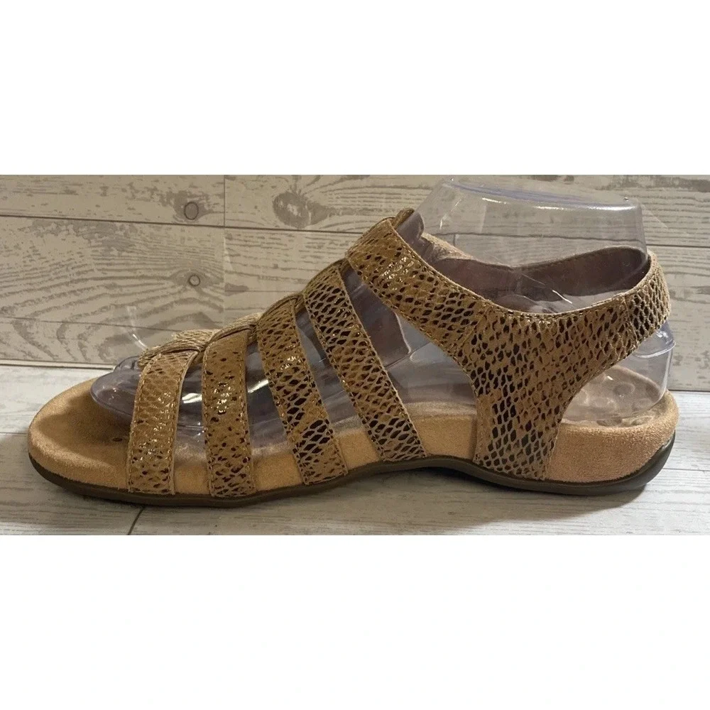 Vionic Harissa Sandals Womens Size 6.5 Brown Tan Snake Print Comfort Strappy - Picture 6 of 9